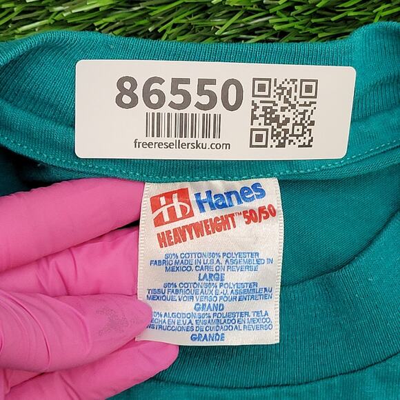 Vintage 90s Hanes Llama Shirt M/L 21x26 Blue Animals - Picture 4 of 12